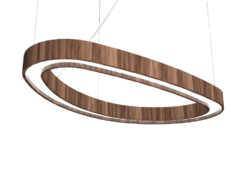 Pendente Orgânico Slim LED 114 x 63 x 5cm 28W 2700K Madeira ACCORD 1331 - loja online