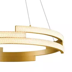 PENDENTE LED HOOP 3000K 180W BIVOLT Ø82CM ACRÍLICO E ALUMÍNIO DOURADO FOSCO - MAIS LUZ PE-141/180.82DF - comprar online