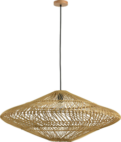 PENDENTE ÔTAKI RATTAN E MADEIRA NATURAL ø80CM 1XE27 BIVOLT SKYLIGHT 4045G
