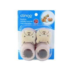 Pantufa antiderrapante com chocalho - Clingo - Meu Mundico