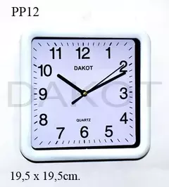 RELOJ PARED DAKOT 19.5 X 19.5CM COD: PP12 - tienda online