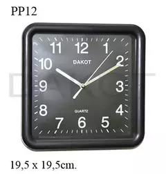 RELOJ PARED DAKOT 19.5 X 19.5CM COD: PP12 - Valani