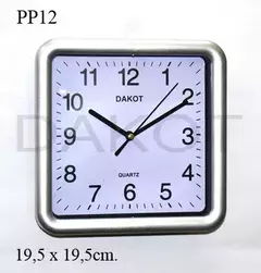 RELOJ PARED DAKOT 19.5 X 19.5CM COD: PP12 en internet