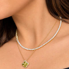 Colar Riviera Zirconias - Dourada - comprar online