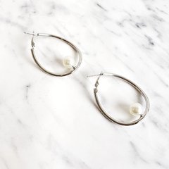 Brinco Argola Pérola (prata, grafite, dourado) - loja online