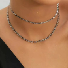 Choker Corrente Elos Mini - Ródio Negro - comprar online