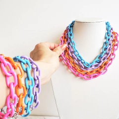 Choker e Pulseira Correntaria Colors