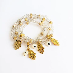 Mix de Pulseiras Cristais Amuletos - Transparente