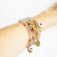 Mix de Pulseiras Cristais Amuletos - Transparente na internet
