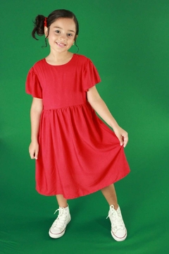 Vestido Vermelho de Manga na internet