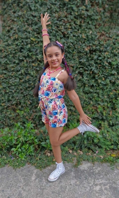 Macaquinho de Alça Divertidamente - Nina para meninas - Tudo para meninas-moda infantil feminina e loja online nina para meninas
