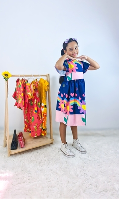 Vestido Flores Azul - comprar online