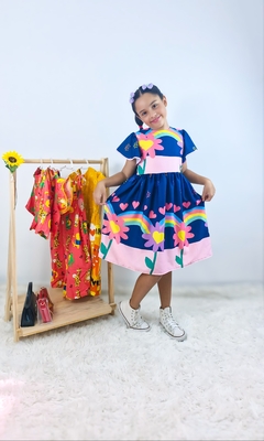 Vestido Flores Azul