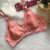 Sutiã Plus Size, sem ojo e sem aro, todo em Renda com laterais amplas e alcas largas,  na cor Rosê