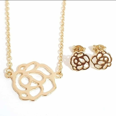Conjunto rosa vazada