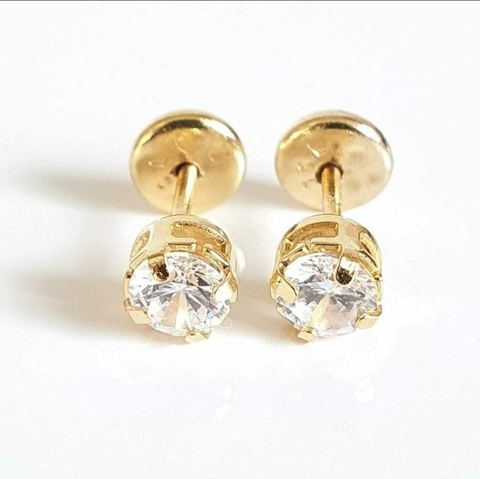 Brinco ponto de luz 4 garras tarraxa press baby 0,4cm