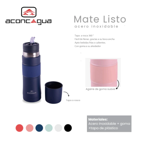 TERMO MATE LISTO AUTOCEBANTE 750ML ACONCAGUA / COD. 531-1742
