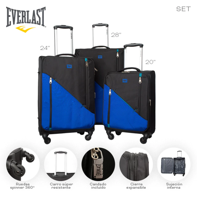 SET X3 VALIJAS EVERLAST / COD. 515-27549