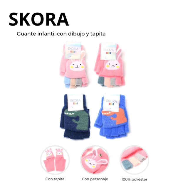 GUANTE INFANTIL CON DIBUJO Y TAPITA / COD. 511-38687
