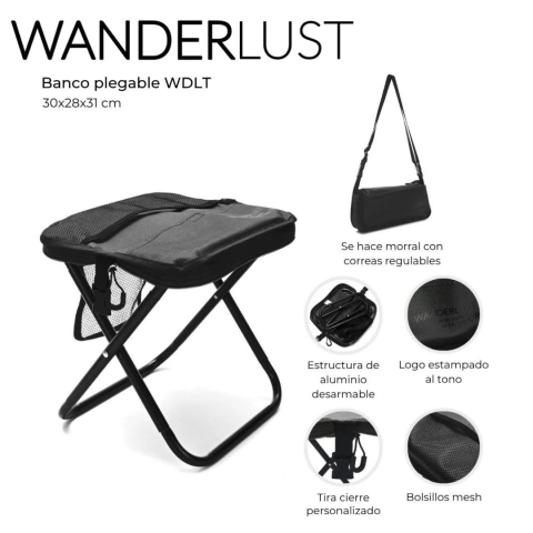 BANCO PLEGABLE WANDERLUST 30X28X31CM / COD. 511-48321