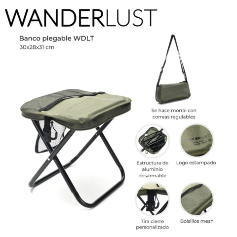 BANCO PLEGABLE WANDERLUST 30X28X31CM / COD. 511-48322