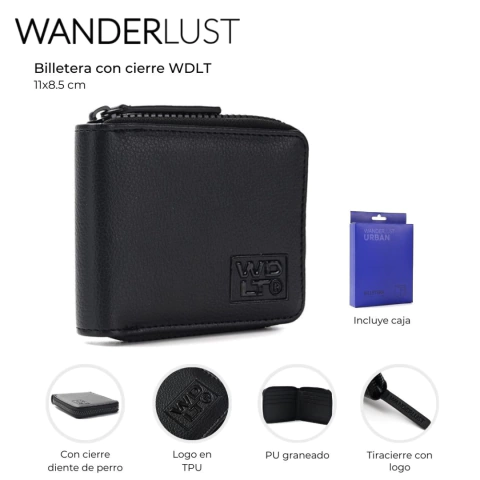 BILLETERA C/CIERRE 11X8,5CM WANDERLUST / COD. 511-43396