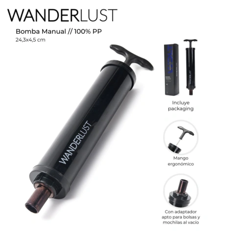 BOMBA MANUAL C/ADAPTADOR APTO P/BOLSAS Y MOCHILAS AL VACIO WANDERLUST / COD. 511-43653