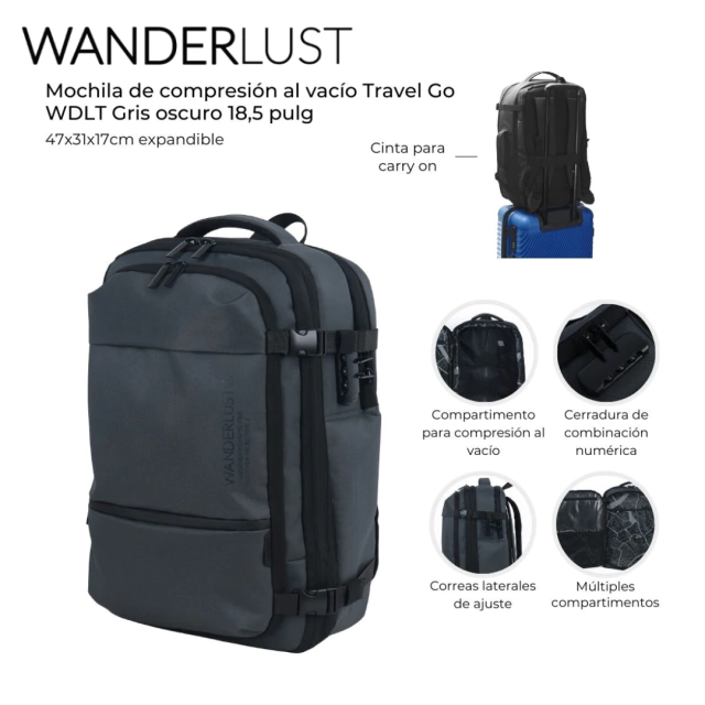 MOCHILA DE COMPRESION AL VACIO WANDERLUST 18,5PULG / COD. 511-43937