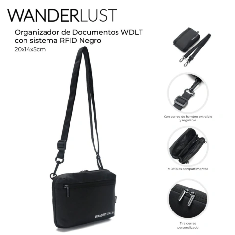 PORTA DOCUMENTOS WANDERLUST 20X14X5CM / COD. 511-48570
