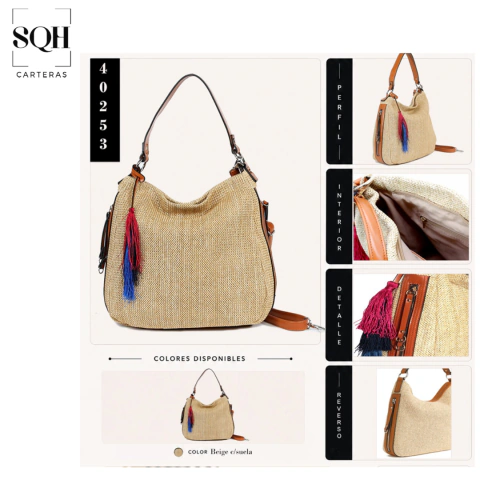CARTERA SIMIL RAFIA SQUASH / COD. 529-40253