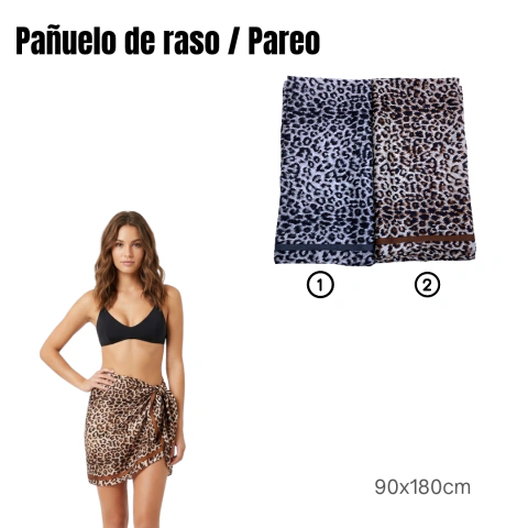 PAÑUELO DE RASO/PAREO 90X180CM / COD. 563-578