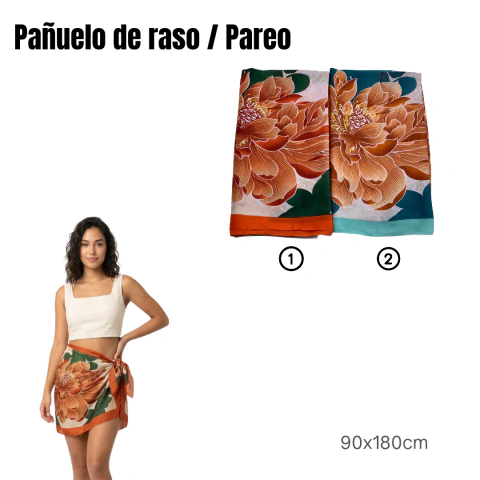 PAÑUELO DE RASO/PAREO 90X180CM / COD. 563-587