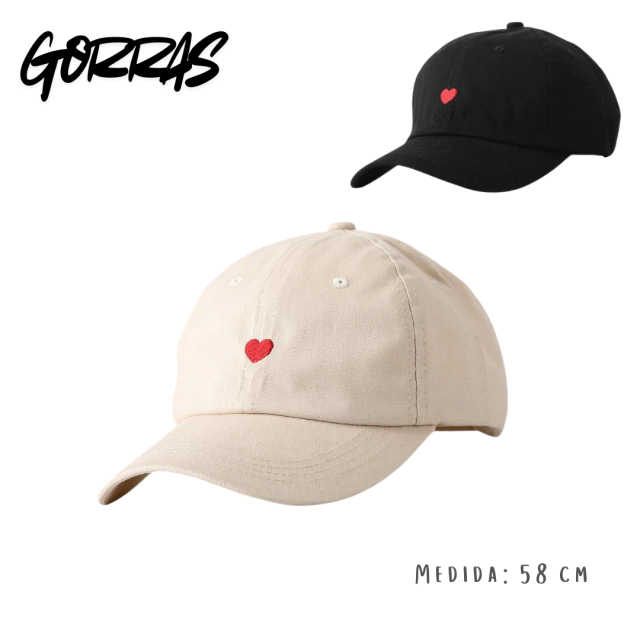 GORRA C/BORDADO CORAZON ROJO / COD. 588-67