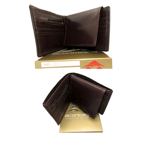 BILLETERA CUERO CON VOLANTE ARRIBA ACONCAGUA/ COD. 196-1851
