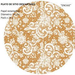 PLATO DE SITIO DE PAPEL - 24 UNIDADES - tienda online