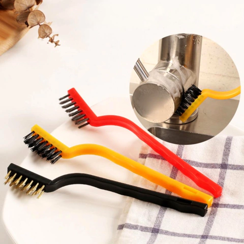 Kit Com 3 Escovas De Aço Latão Nylon P/ Limpeza