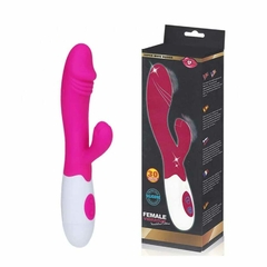 FEMALE VIBRATOR ESTIMULADOR CLITORIANO COM GLANDE E 10 MODOS DE VIBRAÇÃO 3R IMPORT - Laranja Rosa Cosmético e Acessório