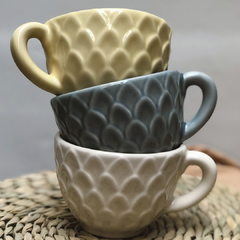 Tazas Dalia De Cerámica Esmaltadas Varios Colores
