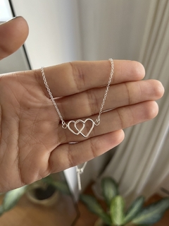 CADENA DOBLE CORAZON CALADO - comprar online