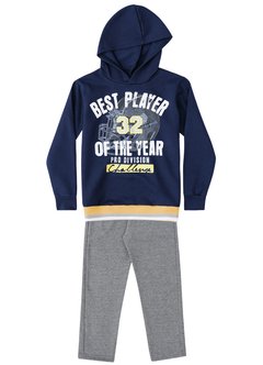 Conjunto Blusão e Calça de Moletom Masculino