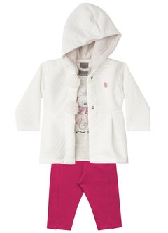 Conjunto Infantil 3 peças Off White Brandili