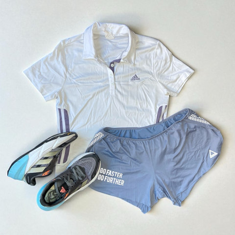 Look Esportivo Completo | Polo Adidas + Shorts Labellamafia + Tênis Adidas Adistar (Tam. 34)