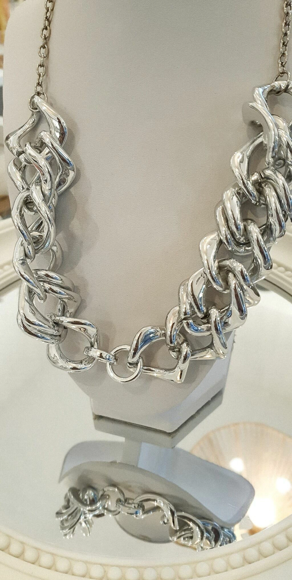 Chocker Eslabones Plateados (Cabi21)