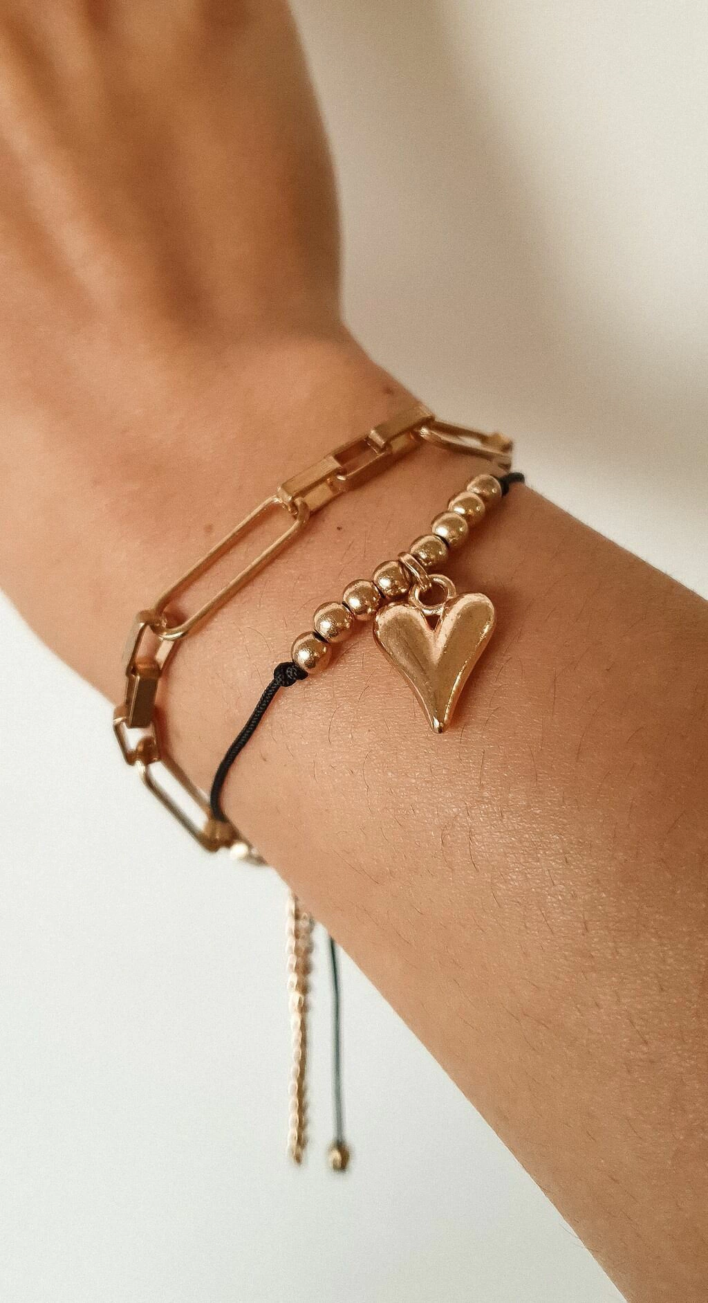 Pulsera Doble Dorado Y Love (Pubi29)
