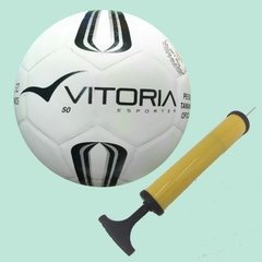 Bola Vitoria Futsal Prata Max 50 Sub 9 + Bomba De Ar