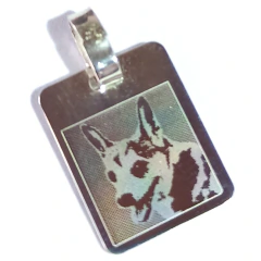 Foto Medalla de Plata 925 Rectangular Personalizada con foto y frase - tienda online