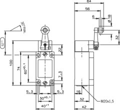 Euchner NG1HS-510-M - Fim de Curso tipo Alavanca com corpo EN 50041 - comprar online