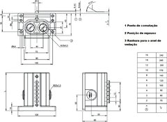 Euchner RGBF03D12-502-M - Chave de fim de curso múltipla vertical - 3 Elementos tipo Chanfro (Teto) - comprar online