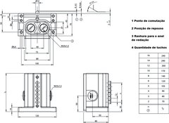 Euchner RGBF04D16-502-M - Chave de fim de curso múltipla vertical - 4 Elementos tipo Chanfro (Teto) na internet