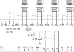 Euchner CES-AZ-AES-04B Unidade de Avaliação para 4 Chaves por Transponder RFID - comprar online